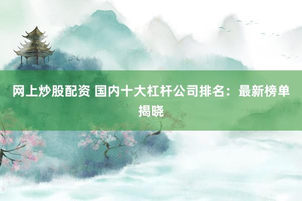 网上炒股配资 国内十大杠杆公司排名：最新榜单揭晓