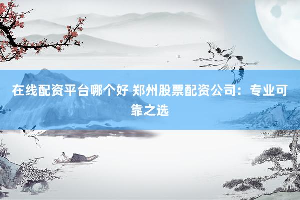 在线配资平台哪个好 郑州股票配资公司：专业可靠之选