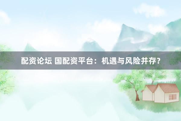 配资论坛 国配资平台：机遇与风险并存？
