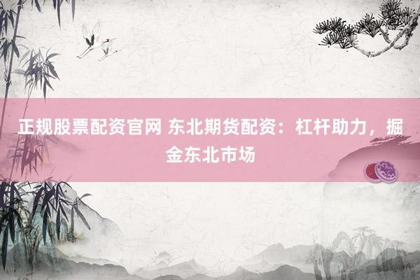 正规股票配资官网 东北期货配资：杠杆助力，掘金东北市场