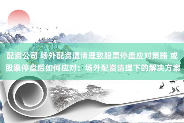 配资公司 场外配资遭清理致股票停盘应对策略 或 股票停盘后如何应对：场外配资清理下的解决方案