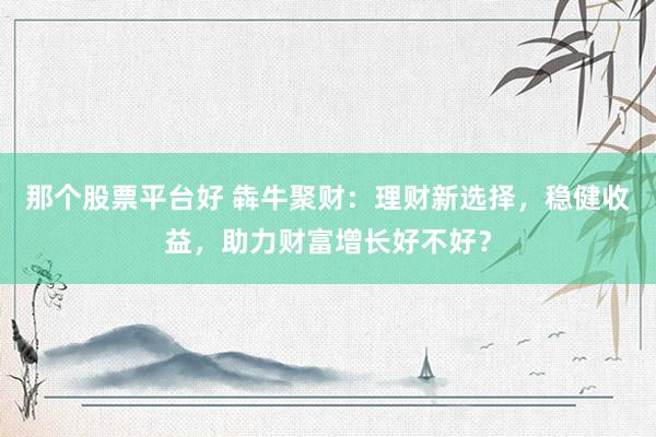 那个股票平台好 犇牛聚财：理财新选择，稳健收益，助力财富增长好不好？