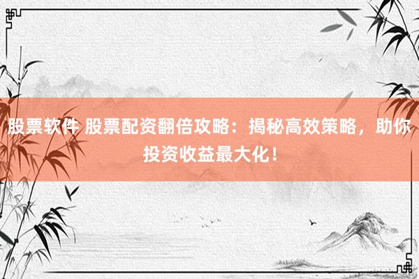 股票软件 股票配资翻倍攻略：揭秘高效策略，助你投资收益最大化！