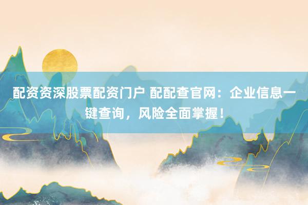 配资资深股票配资门户 配配查官网：企业信息一键查询，风险全面掌握！