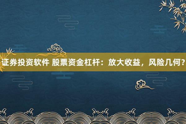 证券投资软件 股票资金杠杆:放大收益,风险几何?