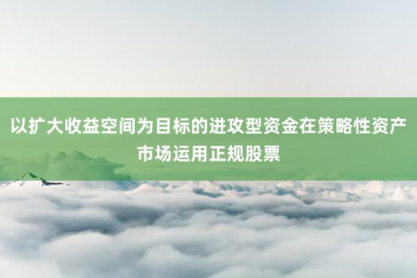以扩大收益空间为目标的进攻型资金在策略性资产市场运用正规股票