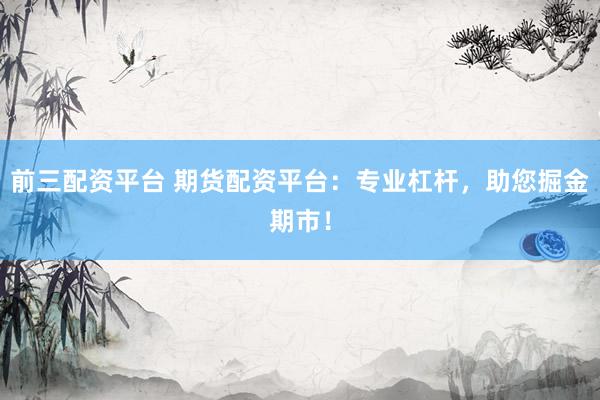 前三配资平台 期货配资平台：专业杠杆，助您掘金期市！