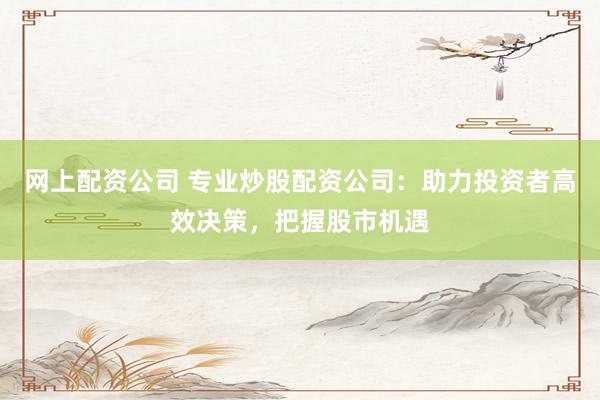 网上配资公司 专业炒股配资公司：助力投资者高效决策，把握股市机遇