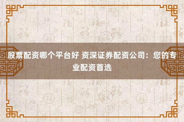 股票配资哪个平台好 资深证券配资公司：您的专业配资首选